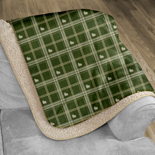 Galway Sheep Irish Tartan Sherpa Blanket