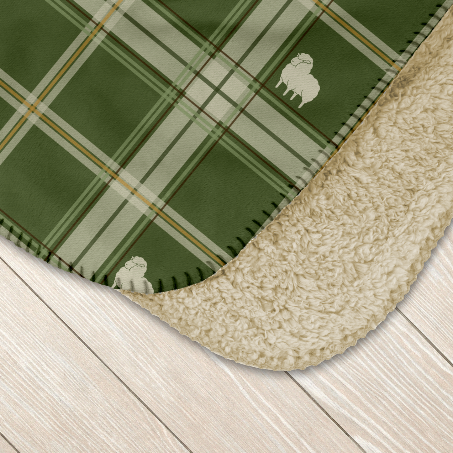 Galway Sheep Irish Tartan Sherpa Blanket