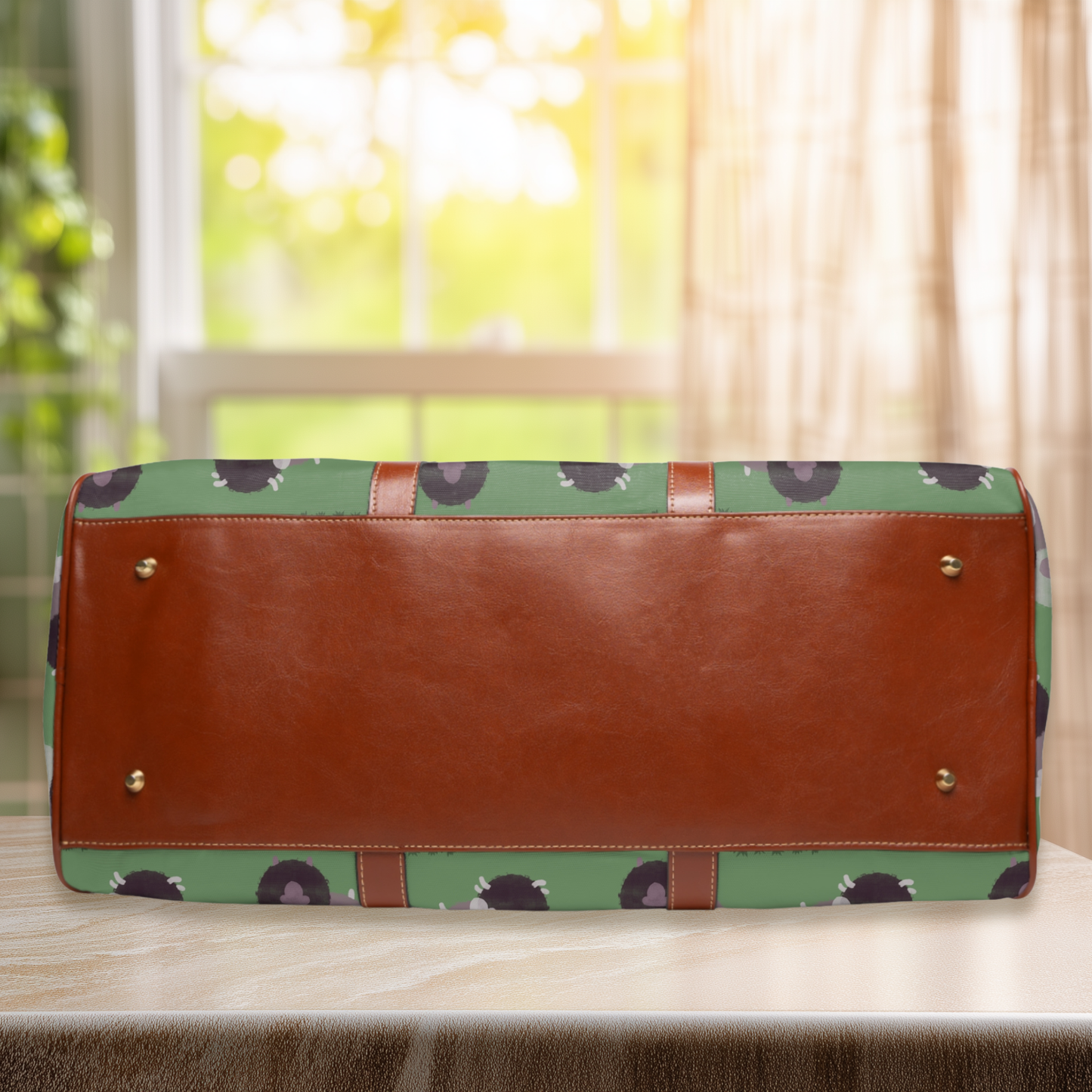 Purple Sheep Pattern Waterproof Travel Bag