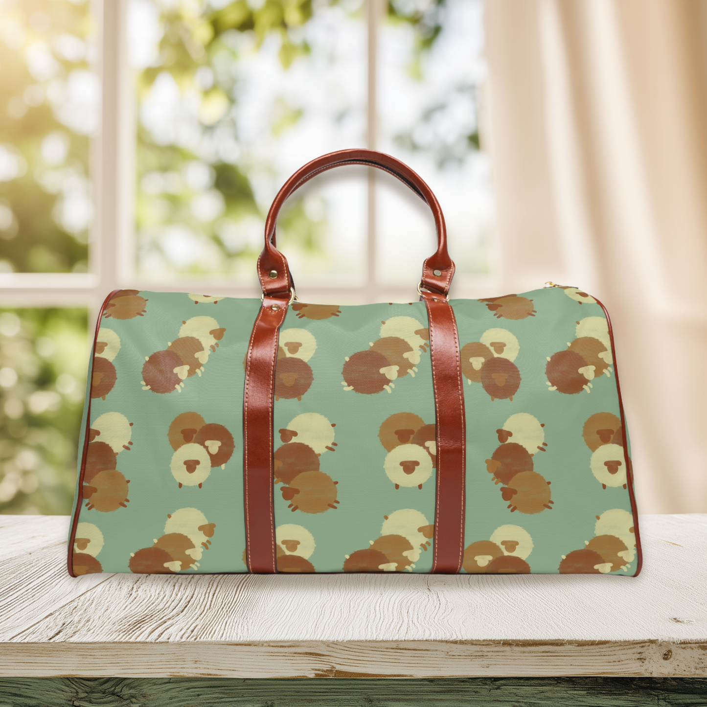 Chocolate Sheep Pattern Waterproof Travel Bag