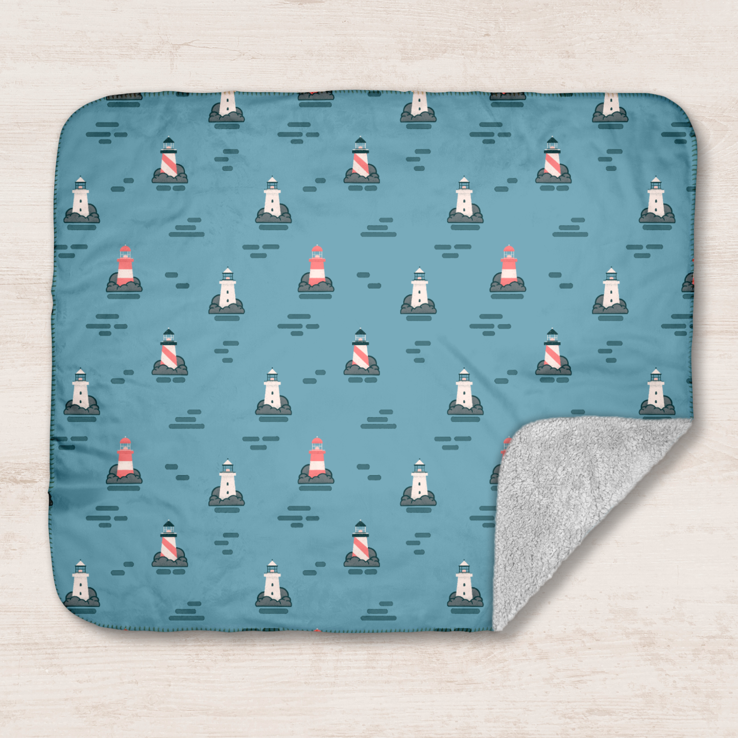 Lighthouse Sherpa Blanket