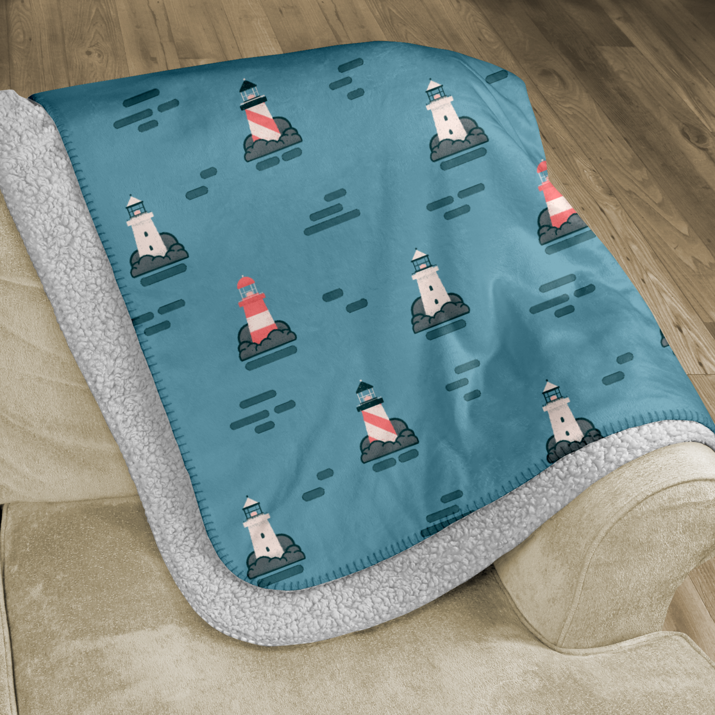Lighthouse Sherpa Blanket