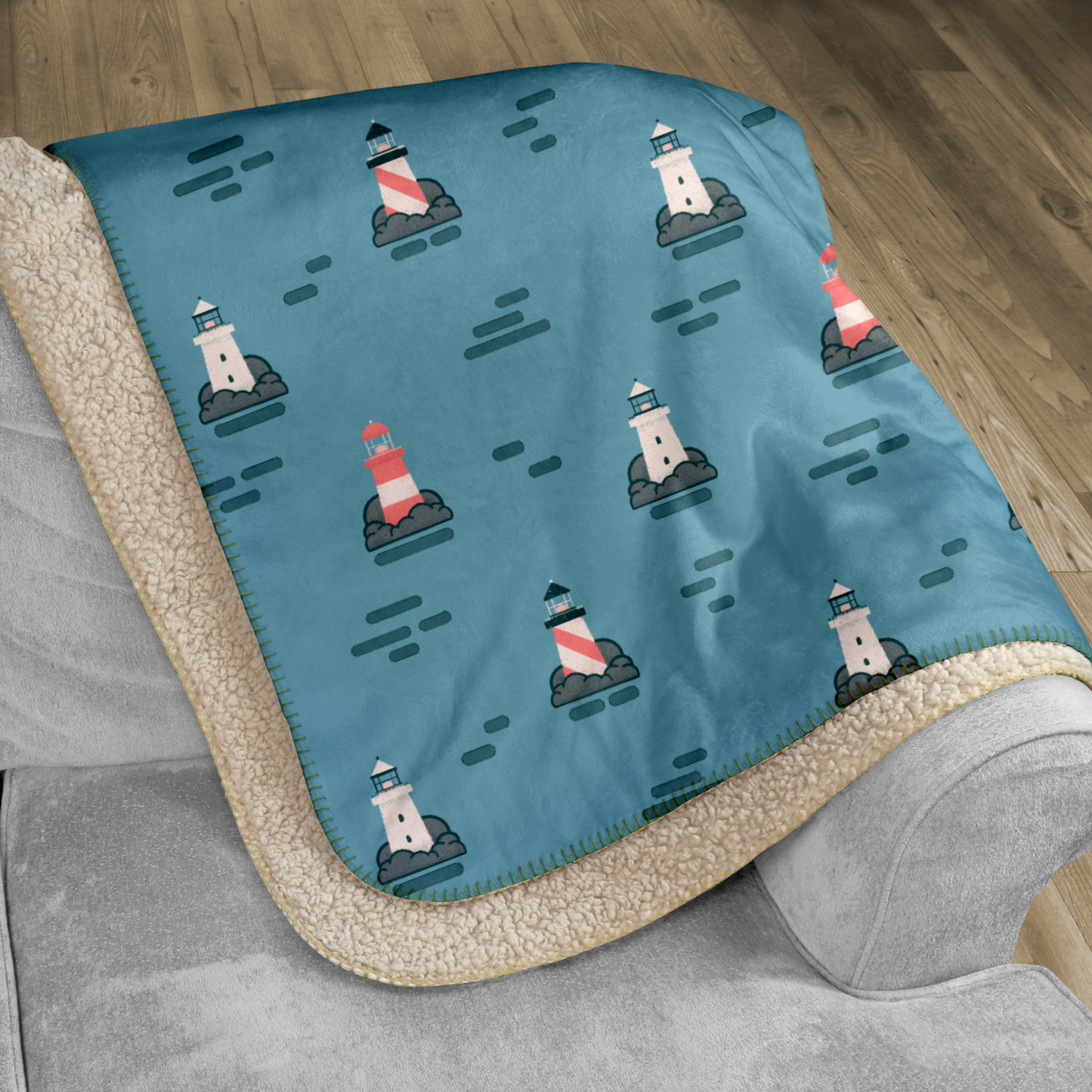 Lighthouse Sherpa Blanket