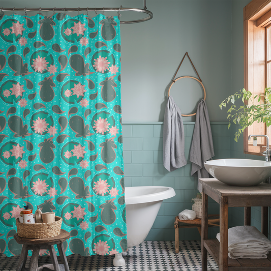Tadpole Paisley Shower Curtain