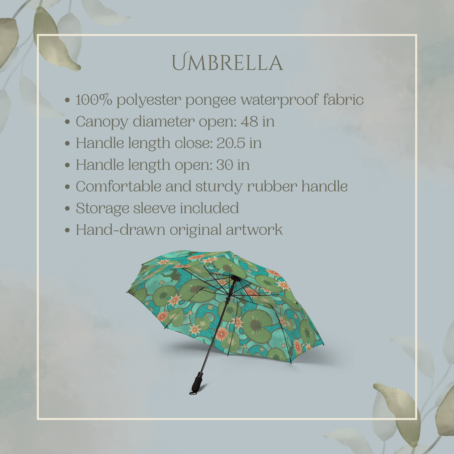 Stained Glass Frogs & Water Lily Pad Umbrella