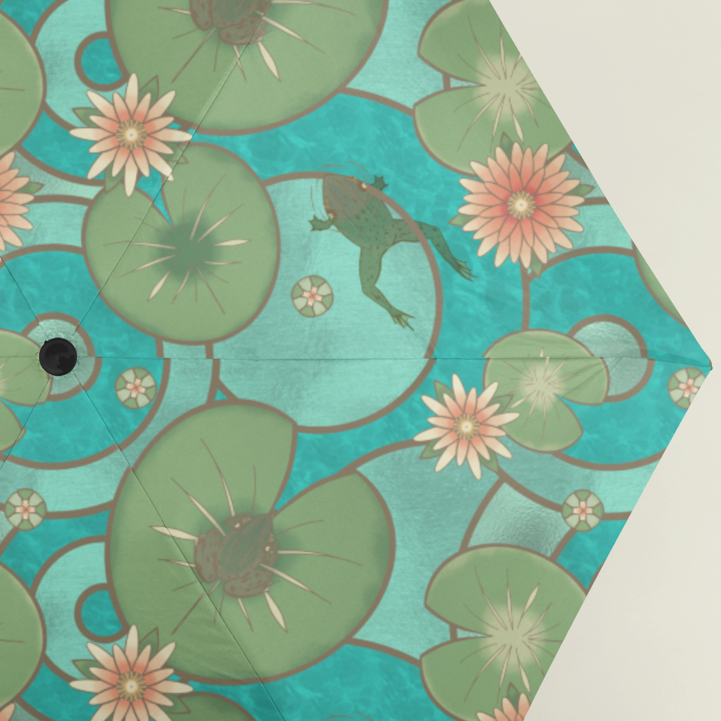 Stained Glass Frogs & Water Lily Pad Umbrella
