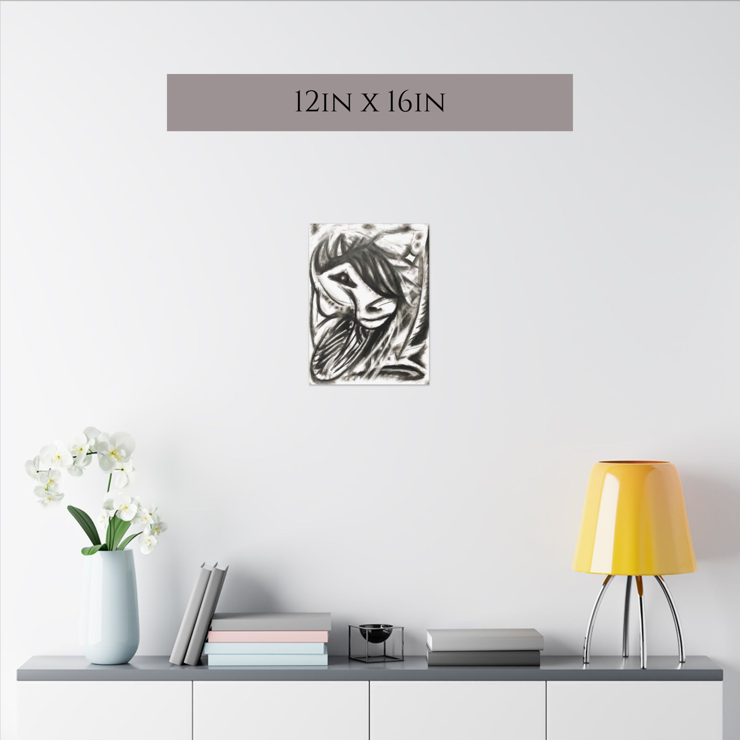 Abstract Charcoal Horse Canvas Print