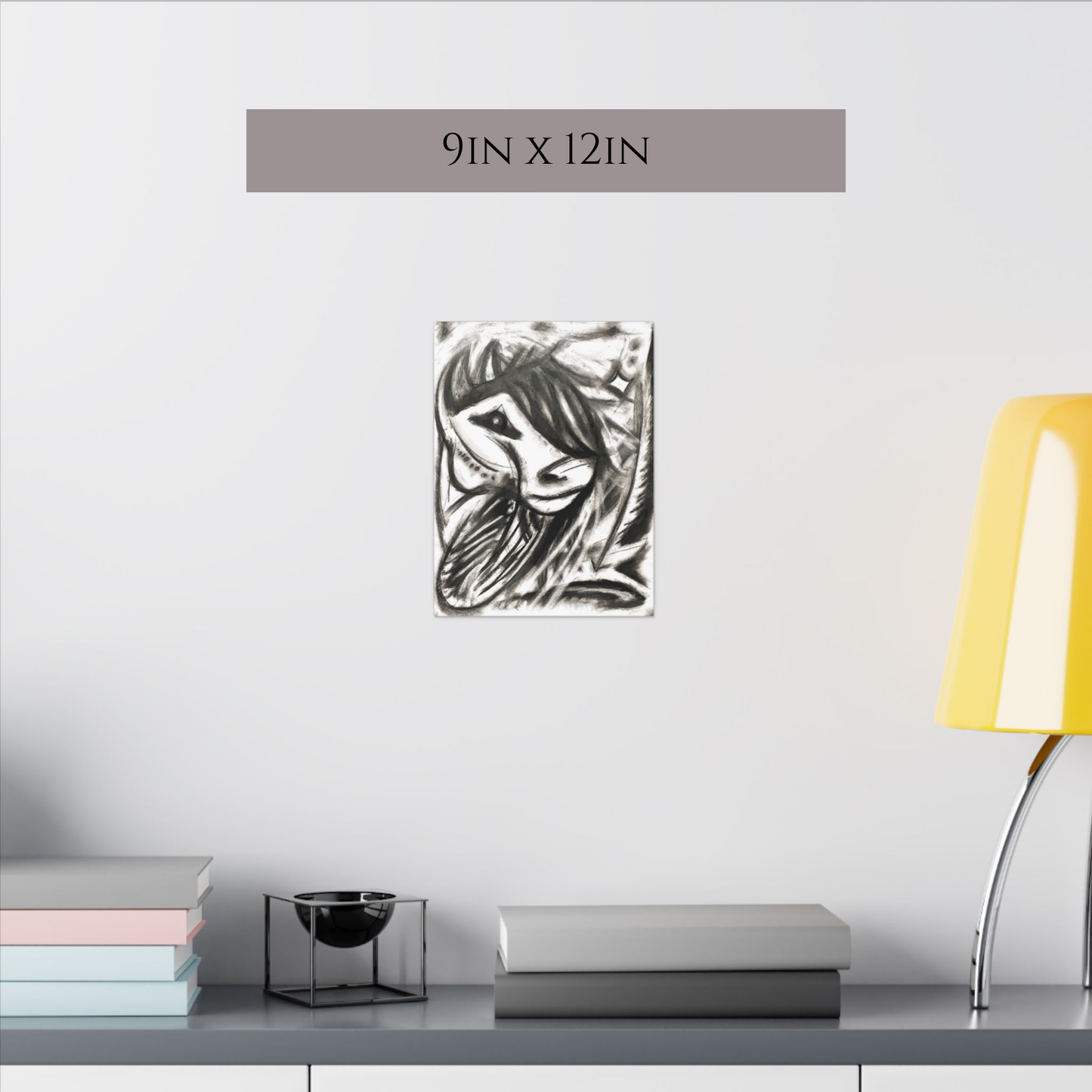 Abstract Charcoal Horse Canvas Print