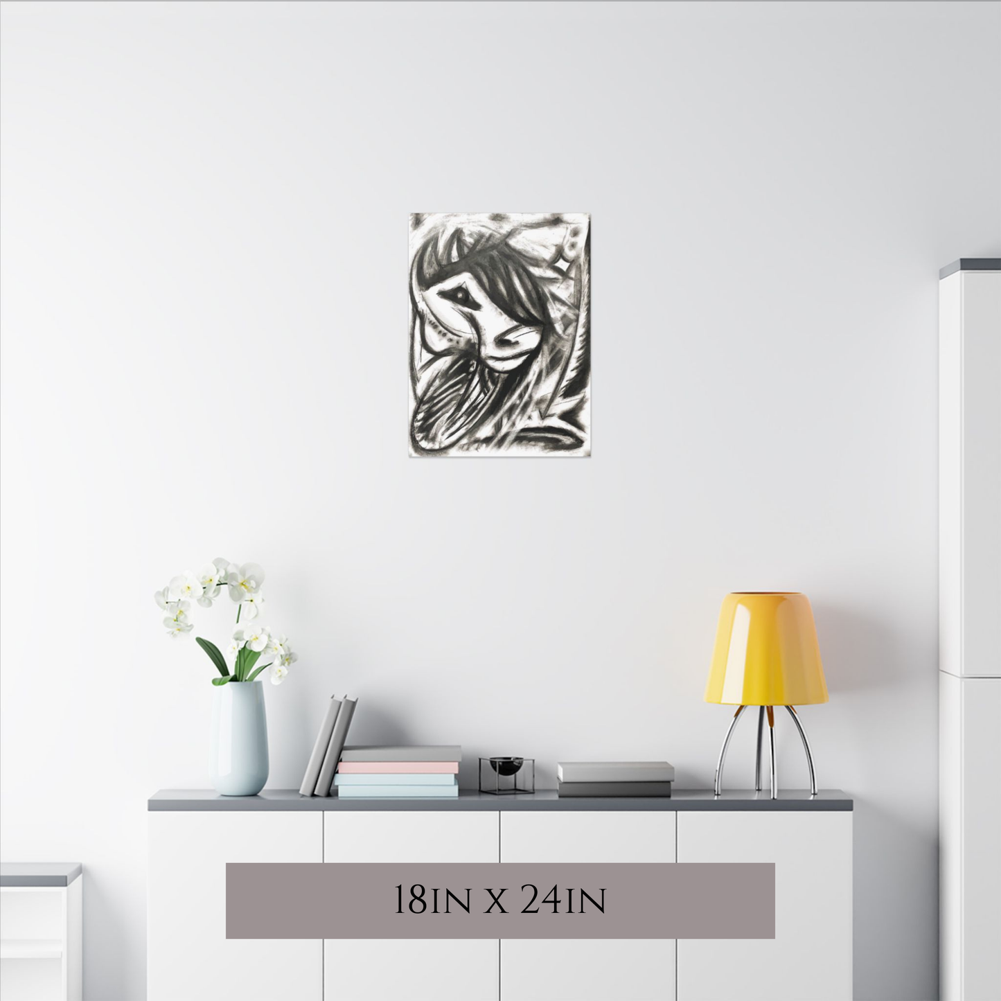 Abstract Charcoal Horse Canvas Print