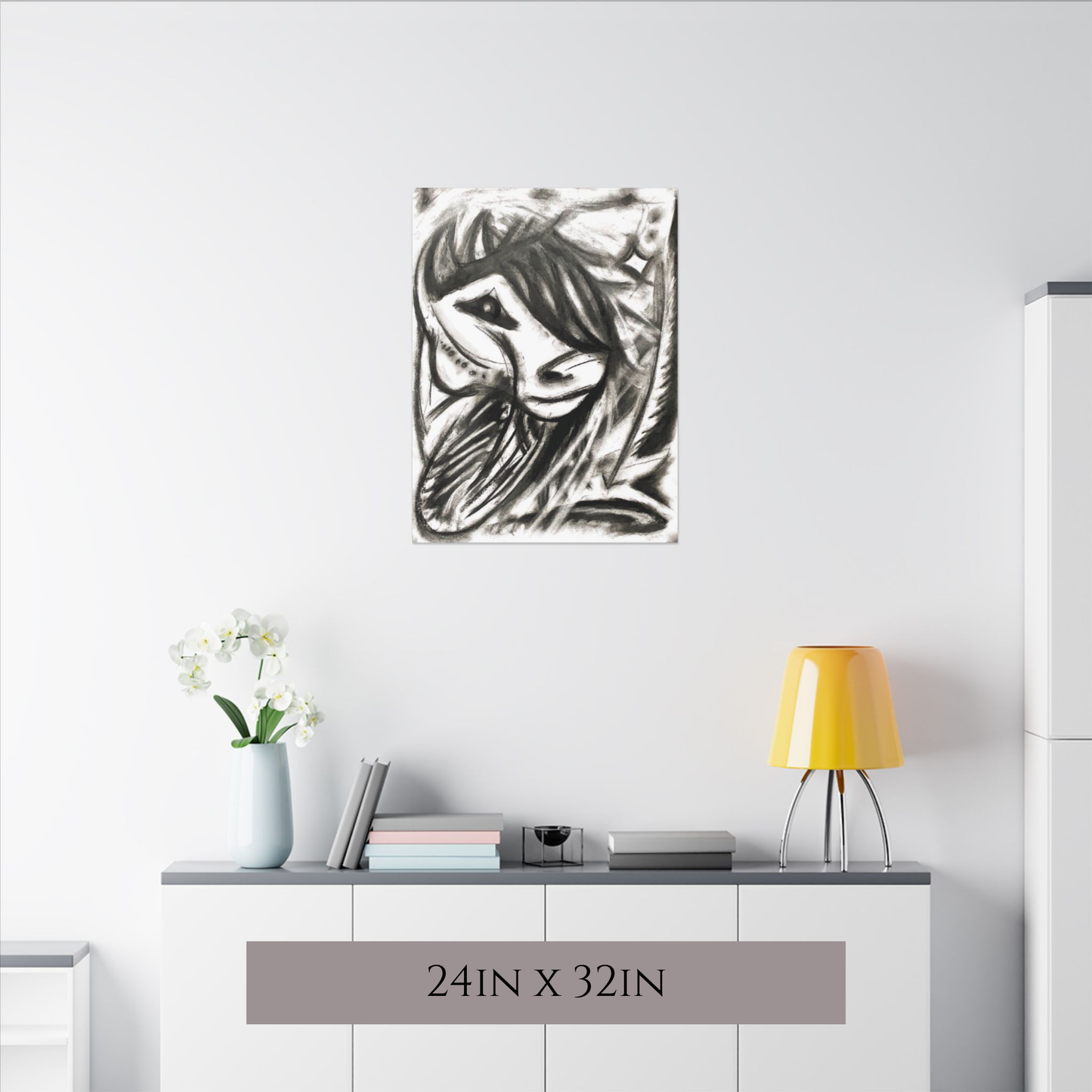 Abstract Charcoal Horse Canvas Print