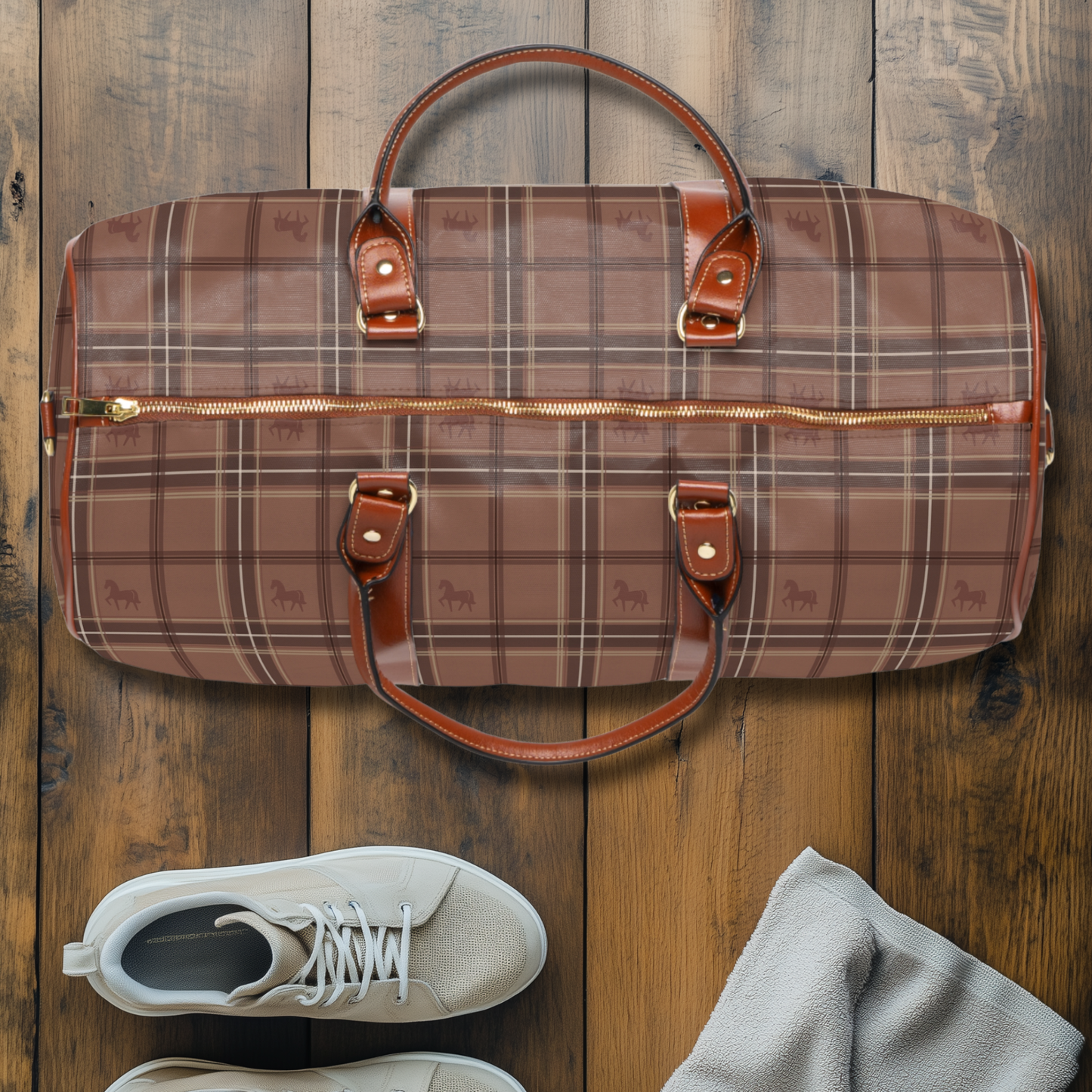 Pony Tartan Mocha Mousse Brown