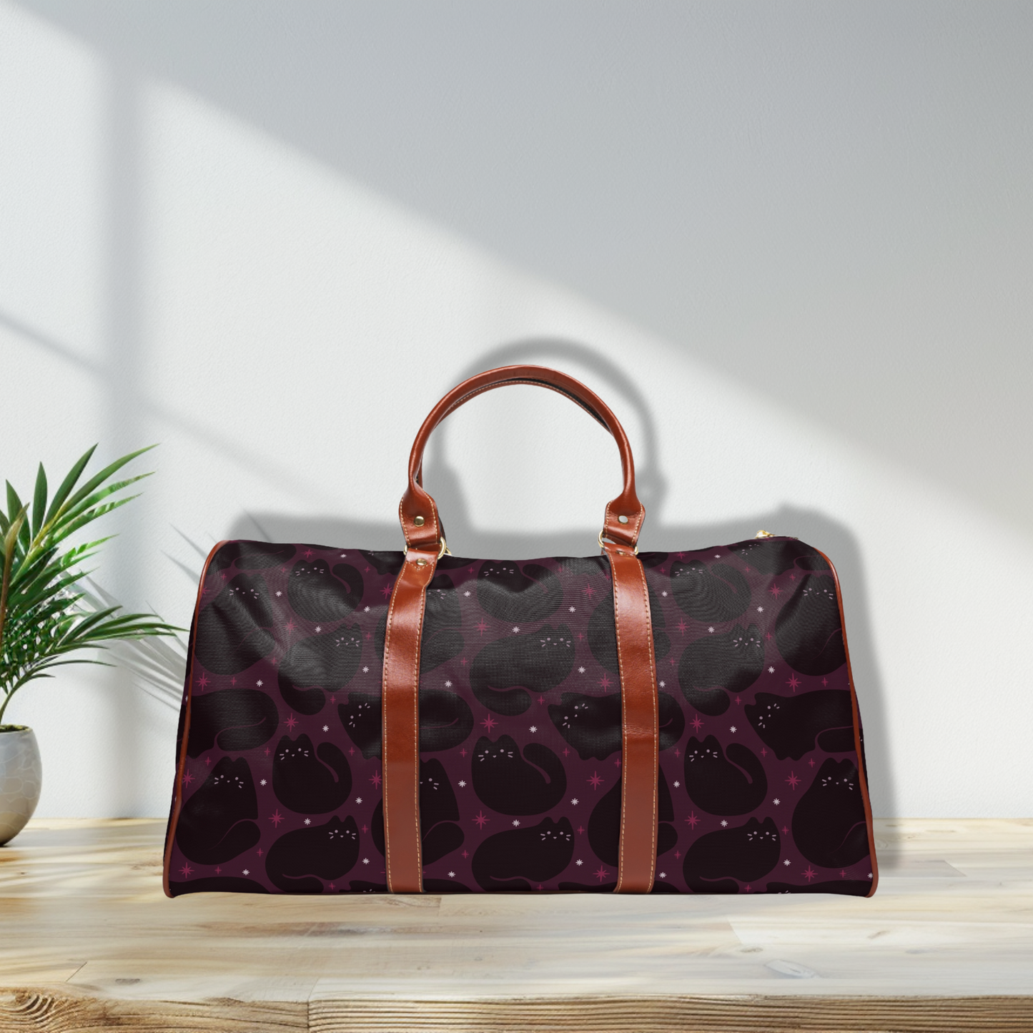 Retro Black Cat Gothic Romance Waterproof Travel Bag