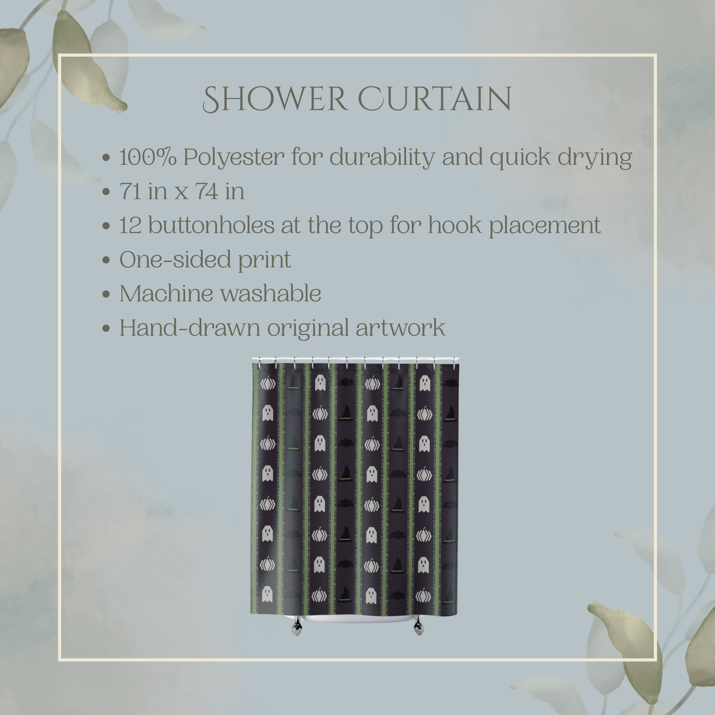 Halloween Striped Shower Curtain