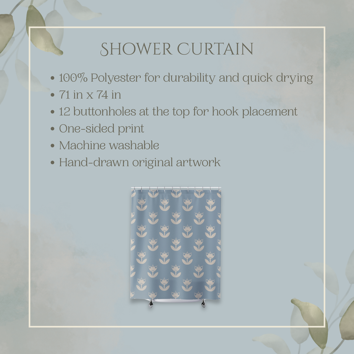 Large Scandinavian Tulips Shower Curtain