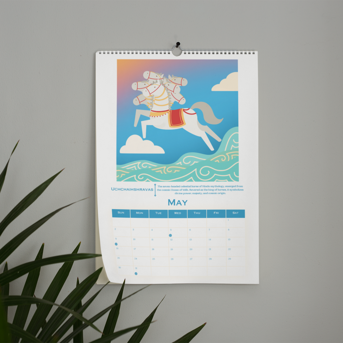 2027 Folklore Horses from Around the World Wall Calendar 11" x 16.5" | 12-month 2nd Edition