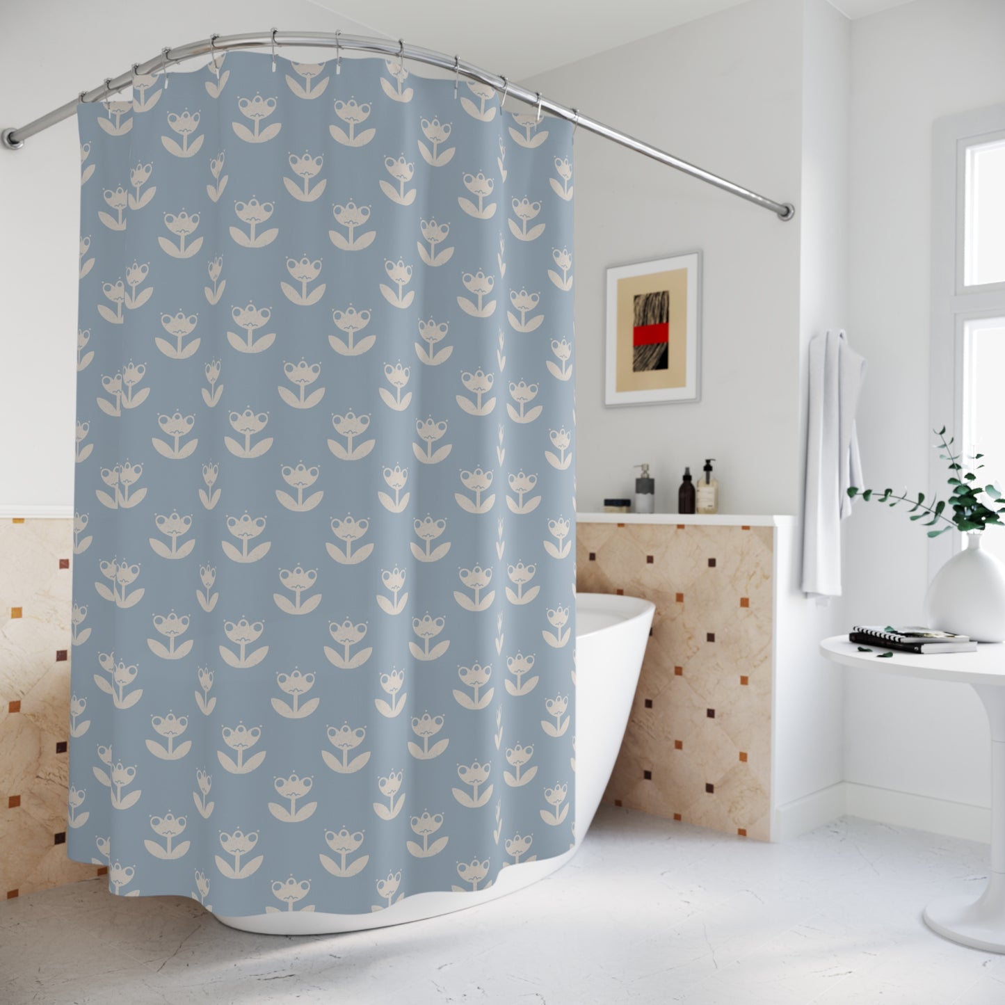 Small Scandinavian Tulips Shower Curtain